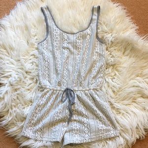 White Crochet Romper